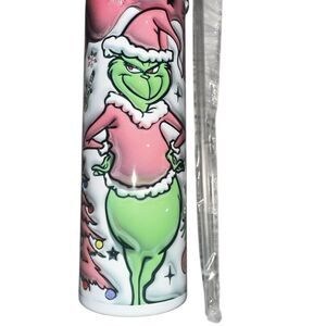 Grinch Christmas Tumbler with Straw